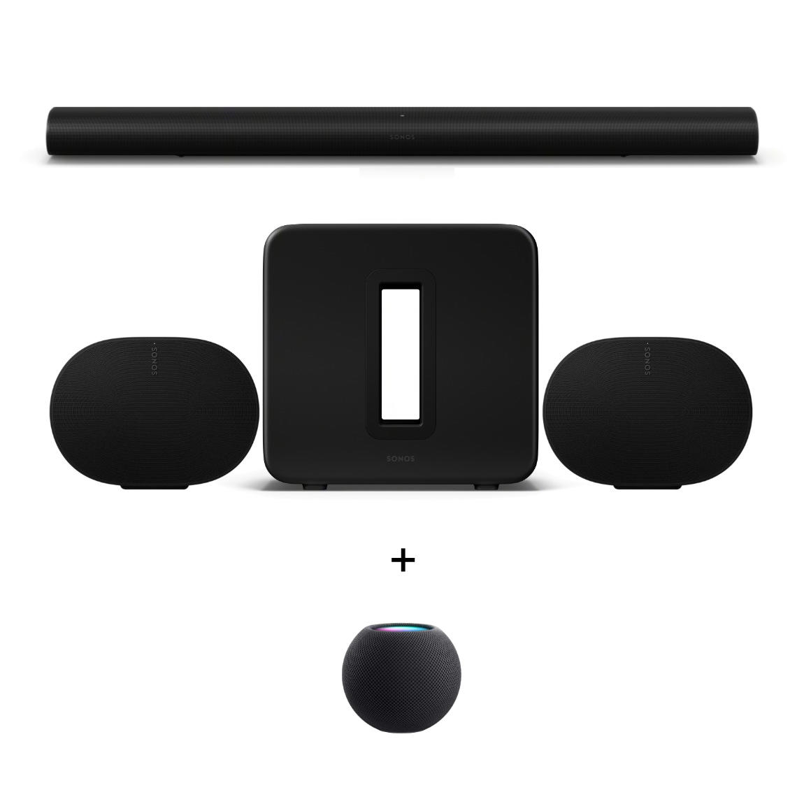 Sonos 9.1.4 Heimkino Set - mit Arc Ultra, 2x Era 300, Sub 4 + Apple HomePod mini