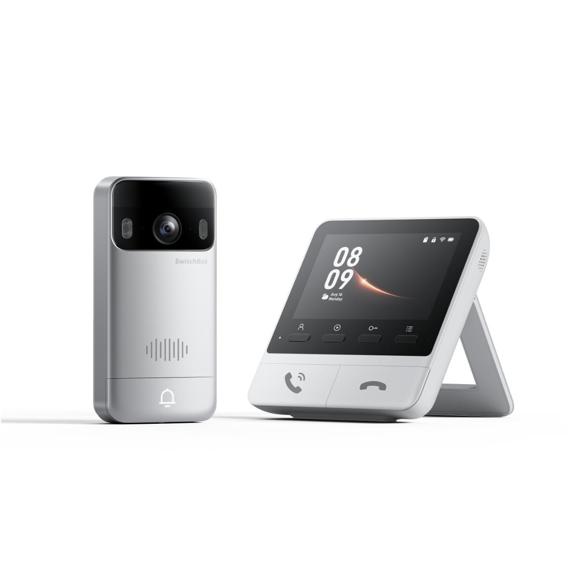 SwitchBot Video Doorbell - inkl. Gegensprechanlage mit Monitor - Silber