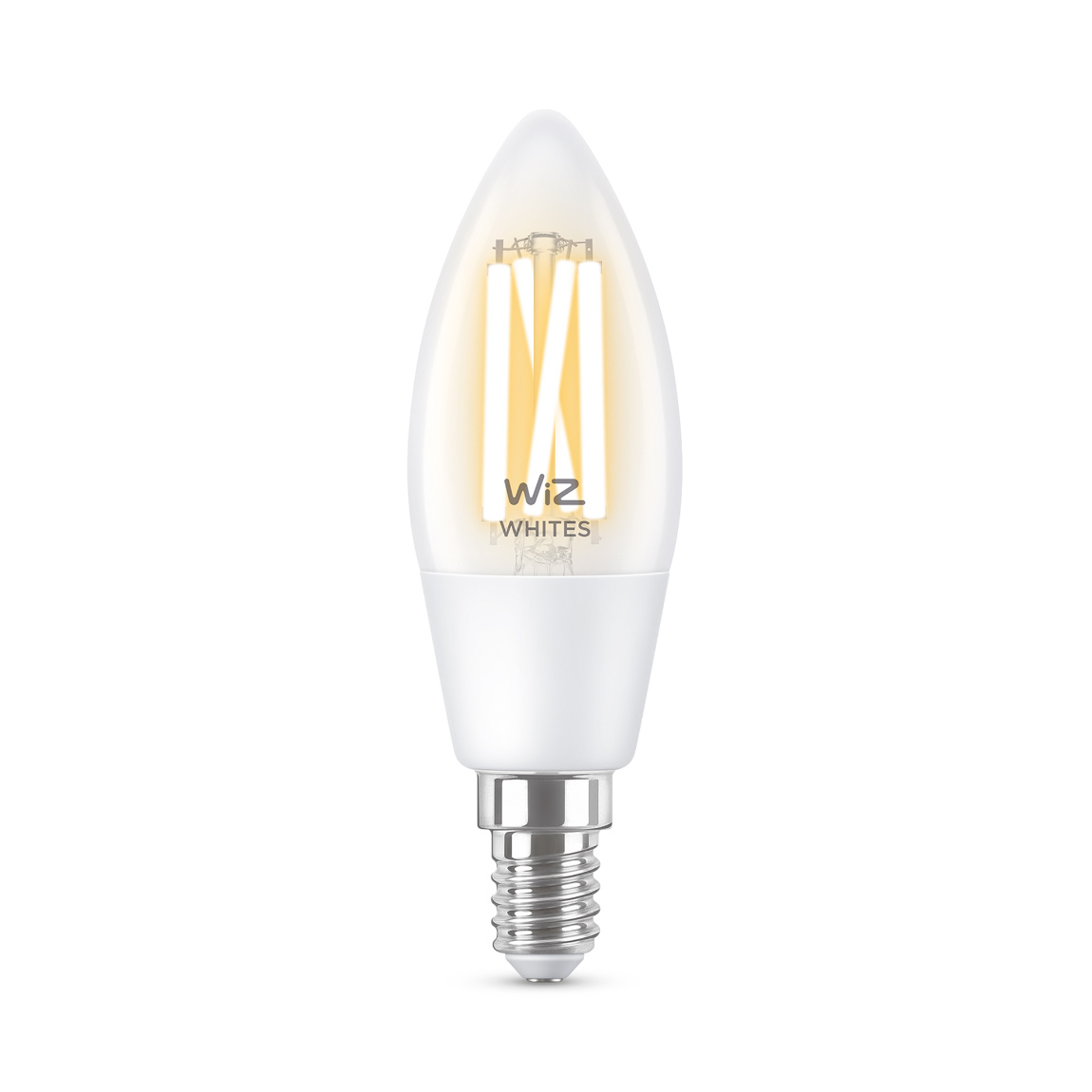 WiZ 40W E14 Kerzenform Filament Clear Warm- und Kaltweiß - Weiß
