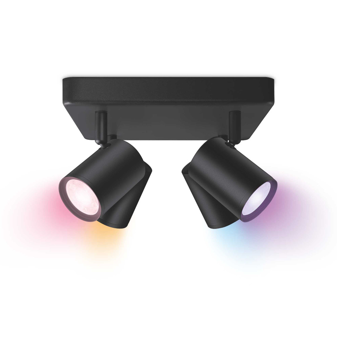 WiZ IMAGEO 4er Spots Deckenleuchte quadratisch Tunable Farbig - Schwarz