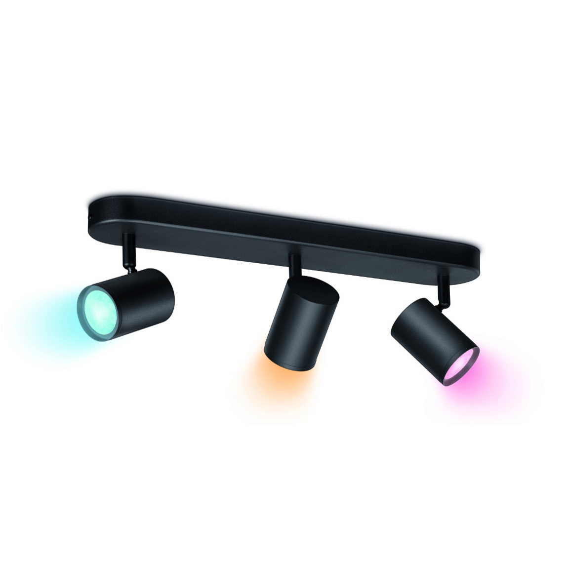 WiZ IMAGEO Spots Deckenleuchte Tunable Farbig 3x 5W - Schwarz