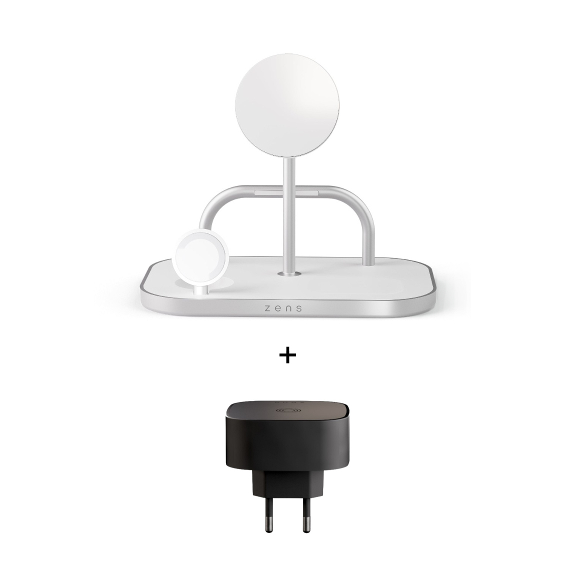 Zens Set - mit 4-in-1 Ladestation Wireless Charger + Wireless Charging Adapter (EU)