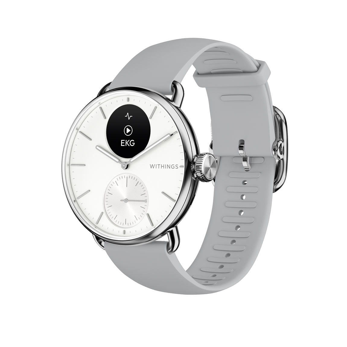 Withings Scanwatch 2 - Hybrid Smartwatch mit Überwachung der Herzgesundheit - Weiß und 42 mm