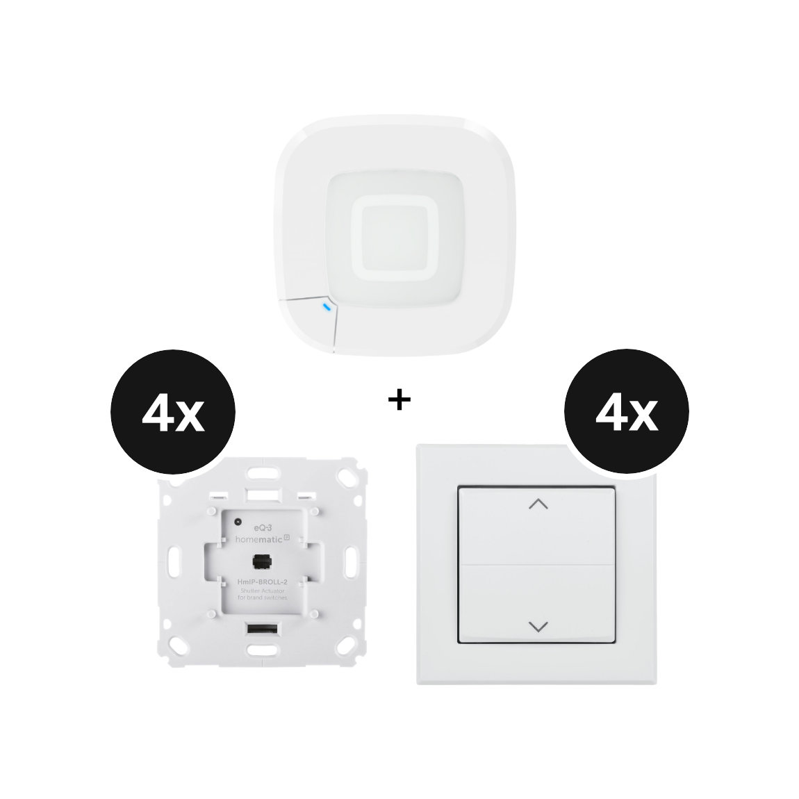 Homematic IP Starter-Set Rollladensteuerung - für 2 Rollläden / Markisen - mit Access Point 2 - Weiß