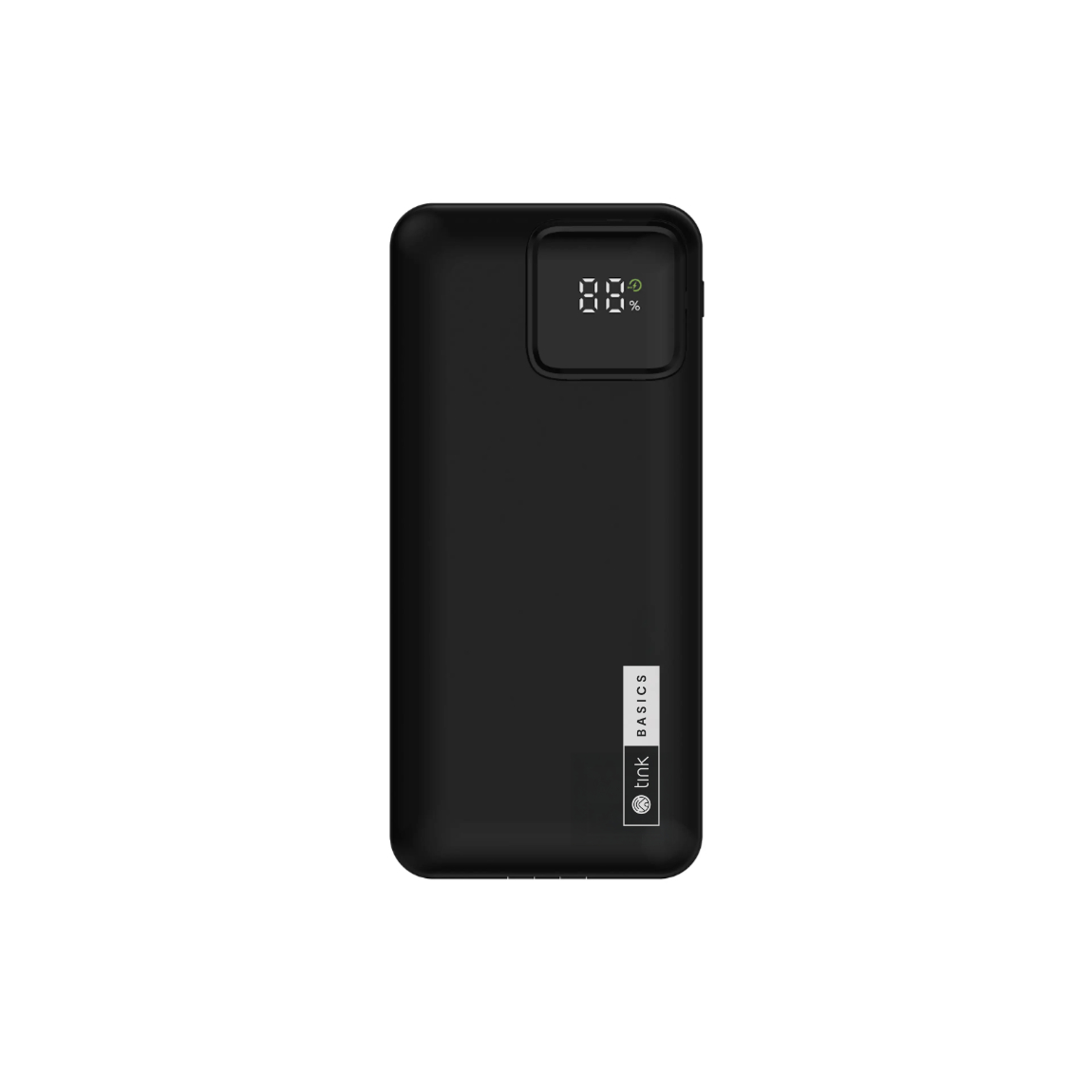 tink Basics Powerbank - 20.000 mAh, 20W mit USB-C & Lightning-Kabel - Schwarz