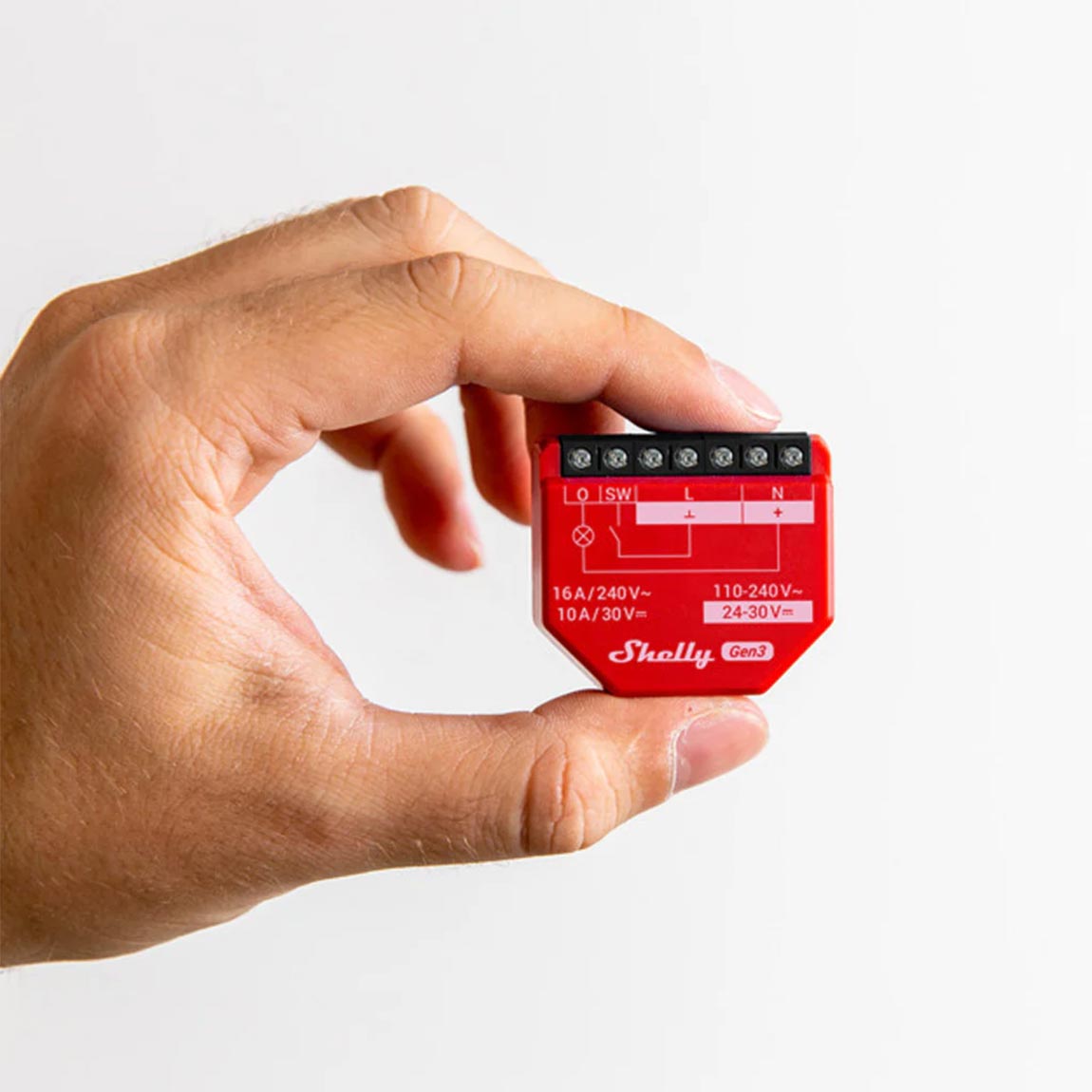 Thumbnail - Shelly 1PM (Gen. 3) - Smart WLAN 1-Kanal Relais max. 16A - Rot (+12 Monate GRATIS Shelly Premium ab 100€)