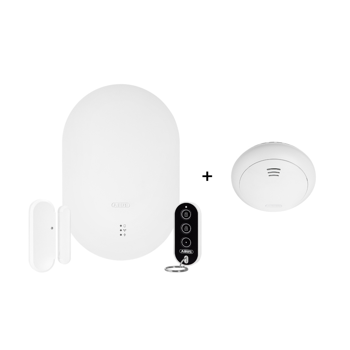 ABUS Smartvest Pro Funk-Alarmanlage - Starter-Set + gratis Funk-Rauch-/Hitzewarnmelder