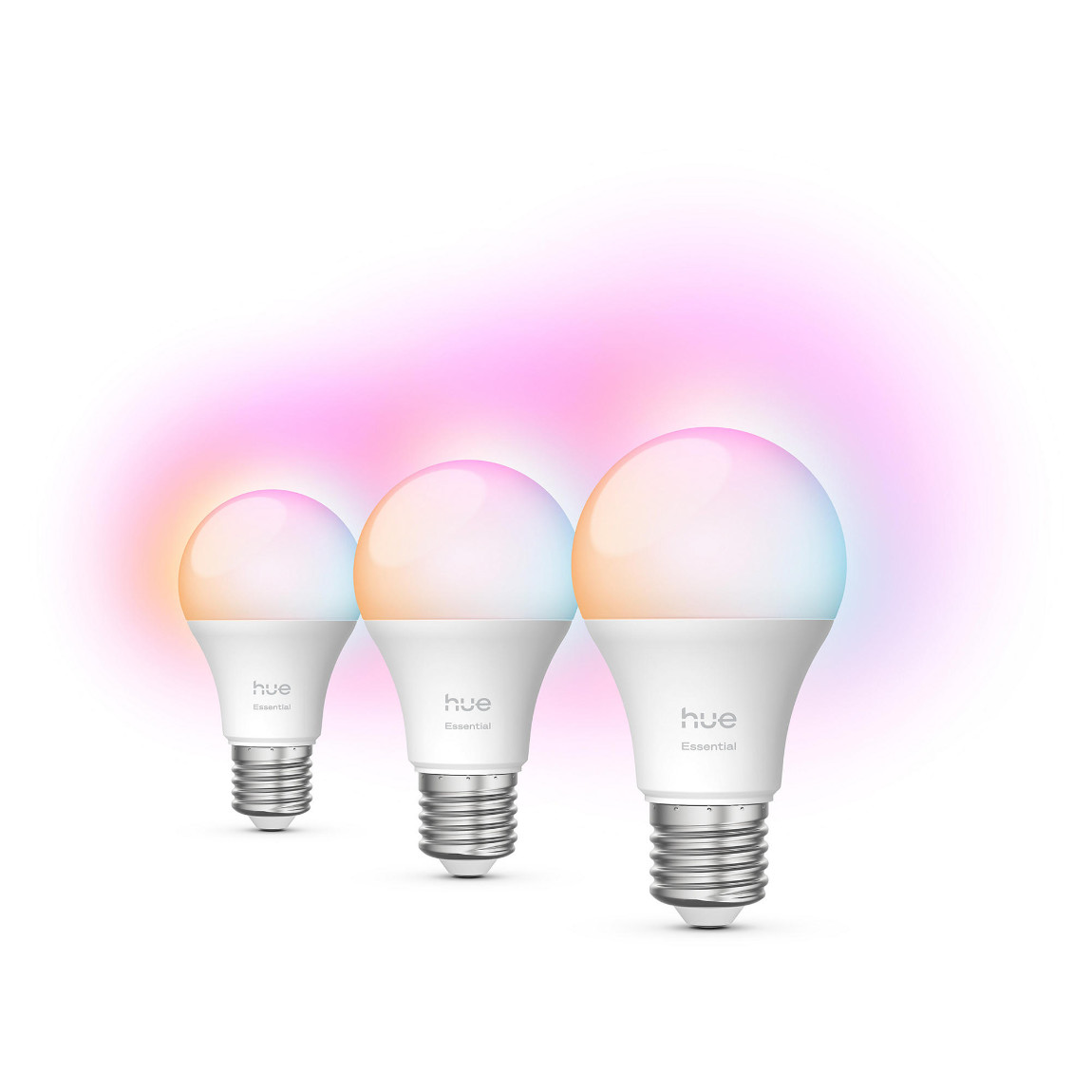 Philips Hue Essential White and Color Ambiance E27 8W LED Lampe - 3er-Set - Weiß