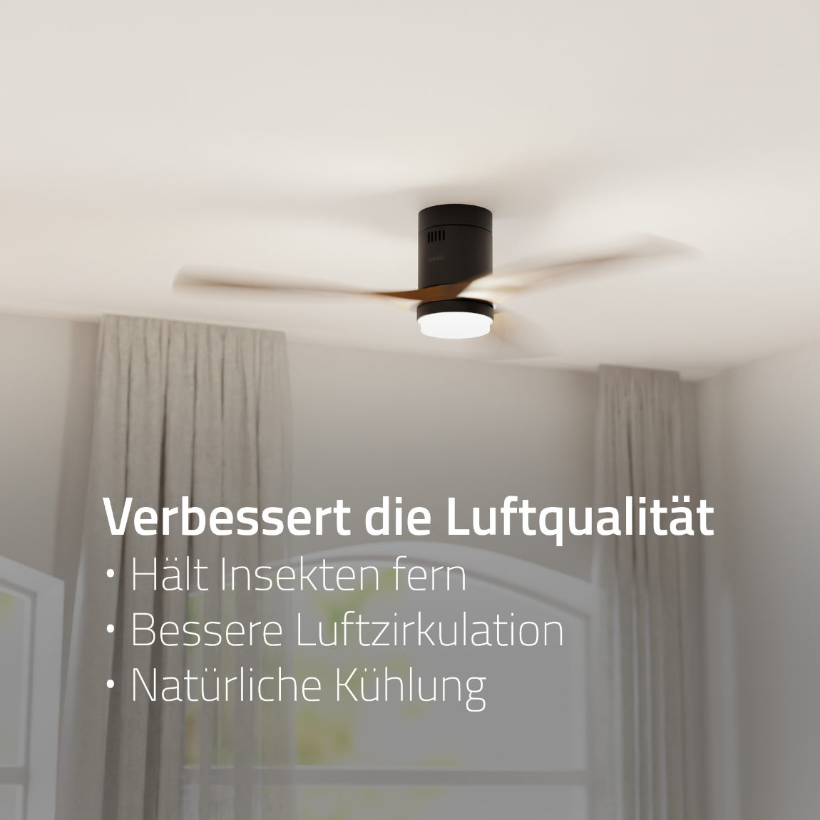 Thumbnail - Hombli Smart Ceiling Fan & Light - Schwarzholz