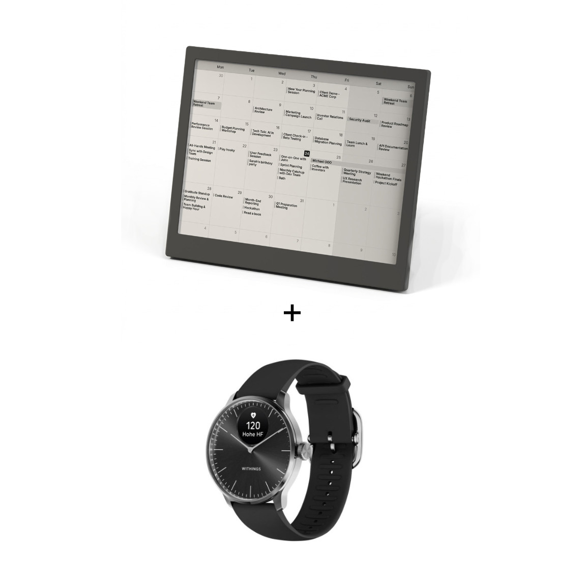 TRMNL X - E-Ink Display (10,3") + Withings ScanWatch Light - Hybrid Smartwatch