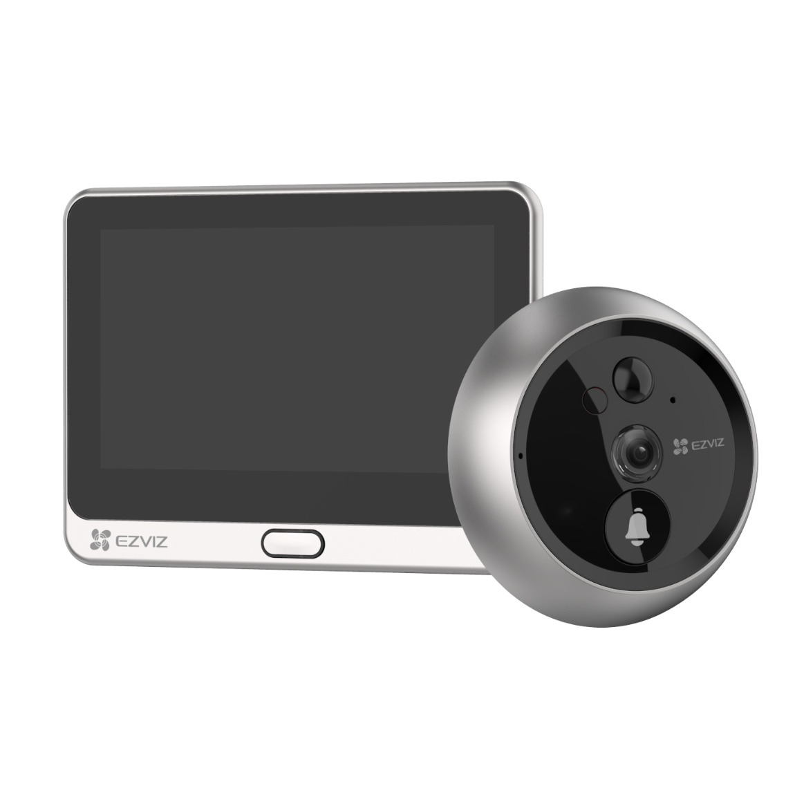 EZVIZ DP2C - Akkubetriebene T&uuml;rspion-Kamera mit T&uuml;rklingel - Grau