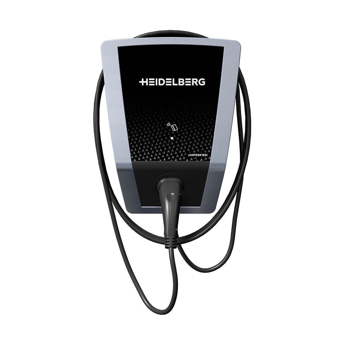 Heidelberg Wallbox Connect.Solar pro 11kW mit Typ 2 Ladekabel 7,5m & FI-Schutz - Schwarz