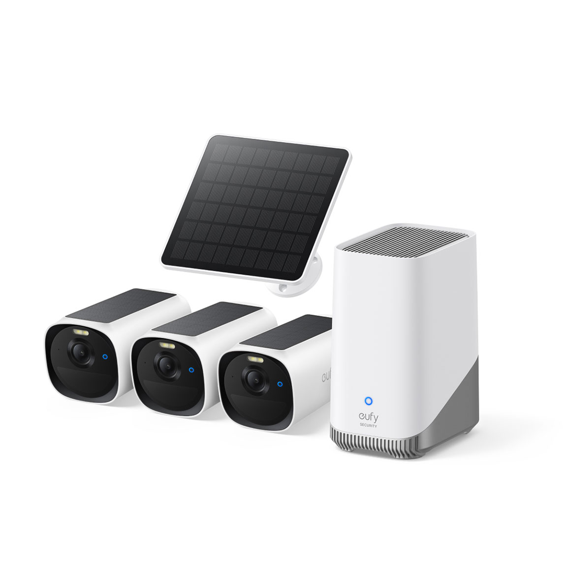 eufyCam E40 Starter-Set 3+1 - Kamera mit HomeBase 3 und Solarpanel - Weiß