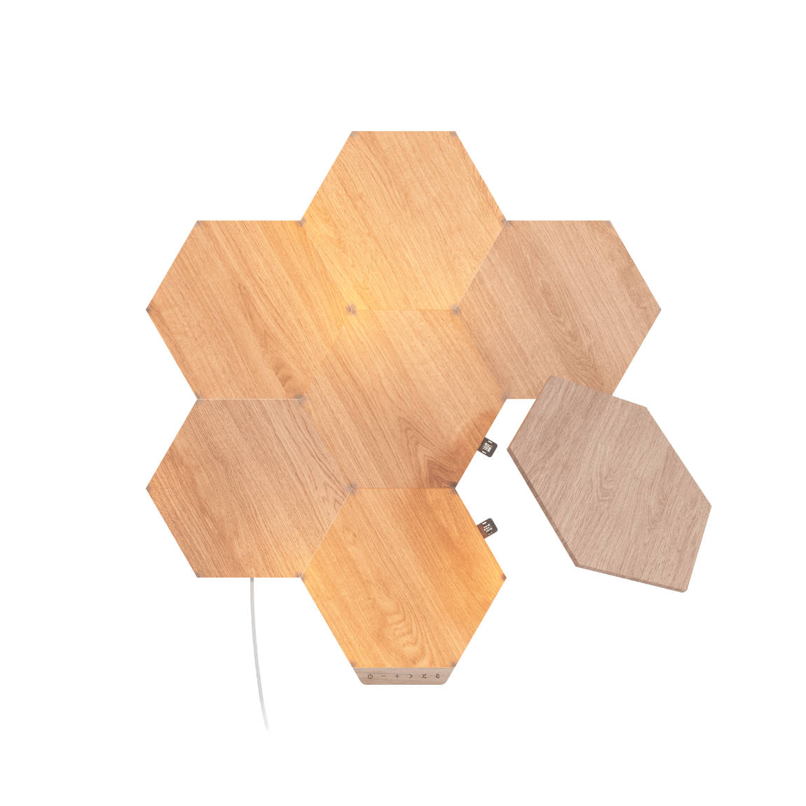 Nanoleaf Elements Wood Look Hexagons Starter Set &ndash; 7er-Set - Holz