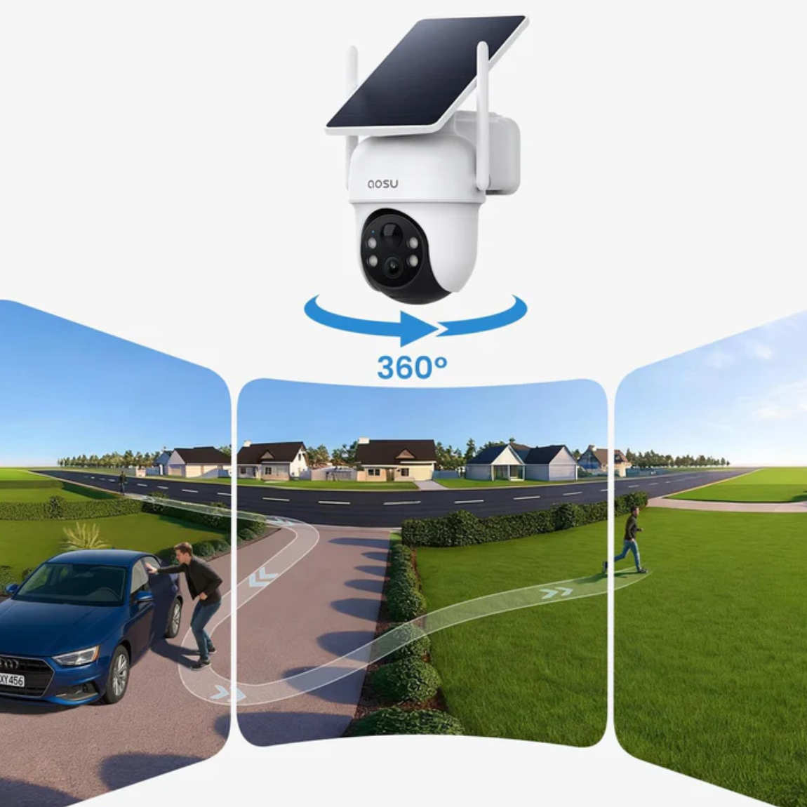 AOSU Smart Security SolarCam D1 Classic, Weiß, 2er-Pack — Foto 4 von 6