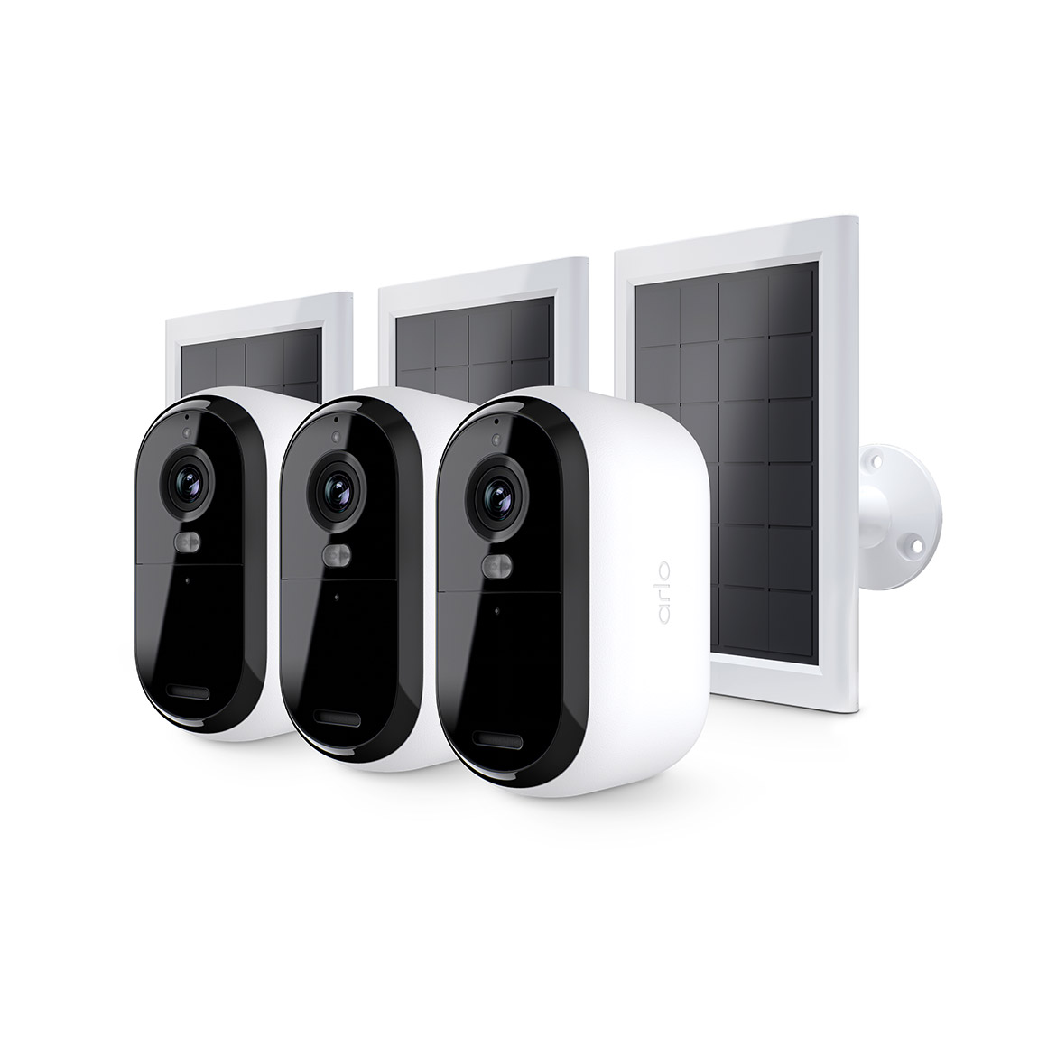 Arlo Set - mit 3 Essential 3 2K-Sicherheitskamera + 3 Solar Panels - Weiß