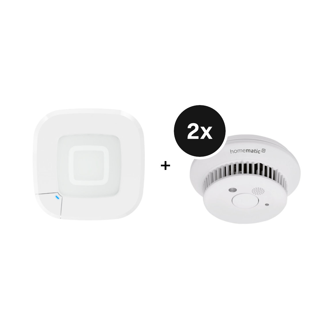 Homematic IP Starter Set mit 2 Rauchwarnmeldern - mit Access Point 2 - Weiß