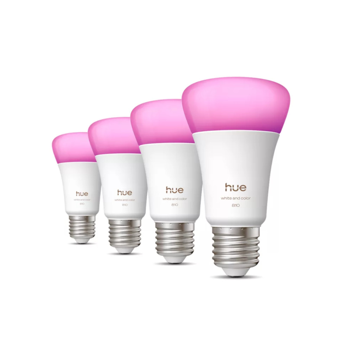 Philips Hue White and Color Ambiance E27 60W LED Lampe - 4er-Set - Weiß