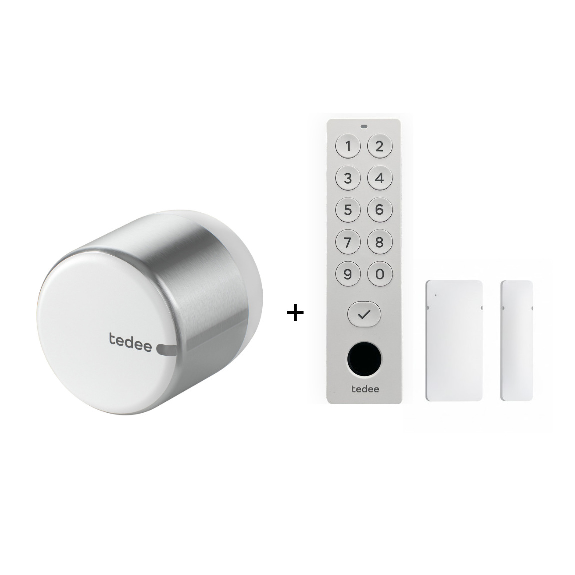 tedee Set - mit Lock GO 2 Türschloss - Aluminium + Keypad Pro