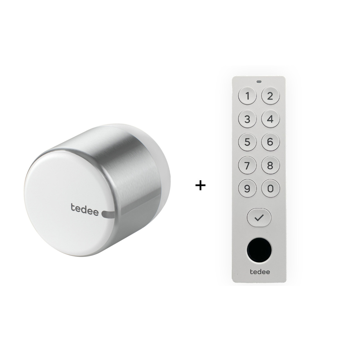 tedee Set - mit Lock GO 2 Türschloss - Aluminium + Keypad Pro