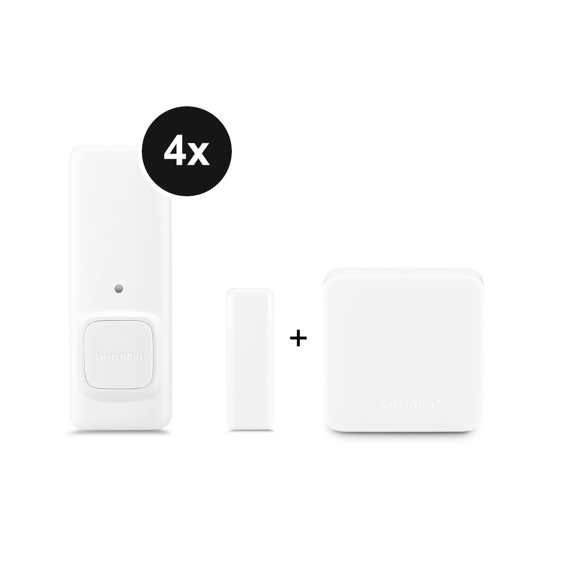 SwitchBot Contact Sensor - 4er-Set + Hub Mini
