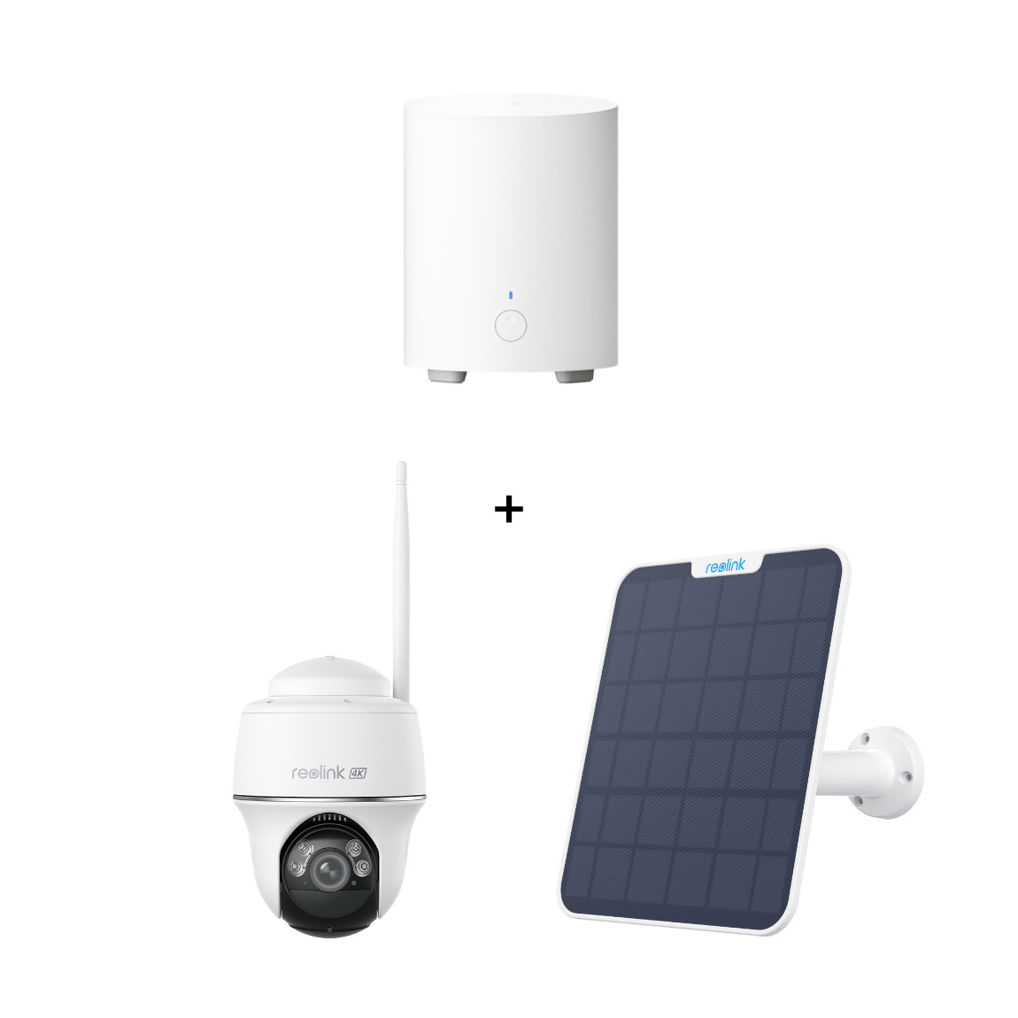 Reolink Starter Set - mit Hub 1 Lite, Argus Series B440 + Solar Panel 2 - Weiß