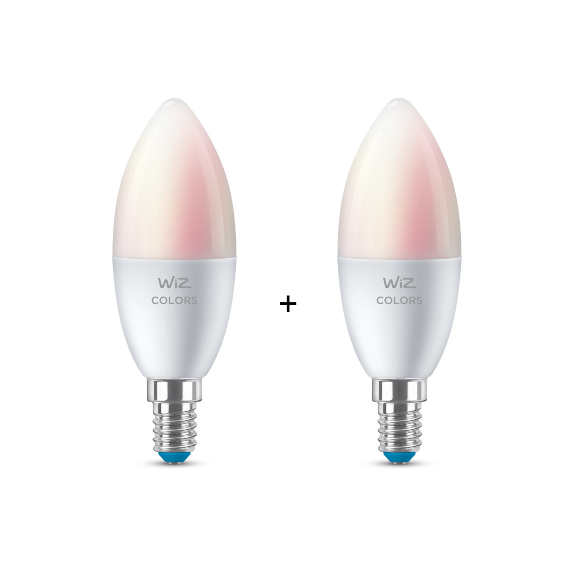 WiZ 40W E14 Kerzenform Tunable Farbig 2er-Pack - Wei&szlig;