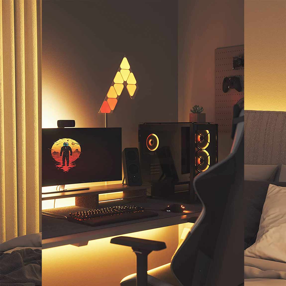 Thumbnail - Nanoleaf Shapes Mini Triangles Starter-Kit - 9er-Pack - Weiß