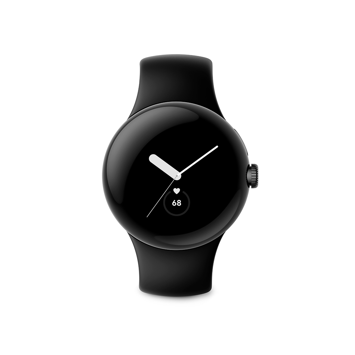 Google Pixel Watch - WLAN Smartwatch - Schwarz mit Obsidian Armband (+GRATIS Hombli Lichterkette)
