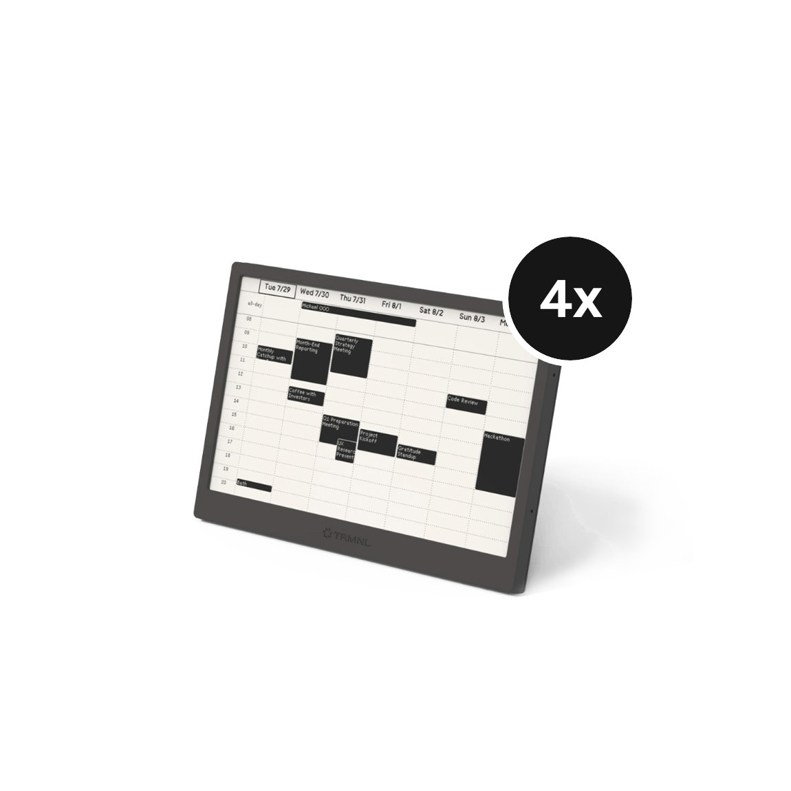 TRMNL Original - E-Ink Display (7.5") inkl. Battery Upgrade - 4er-Set