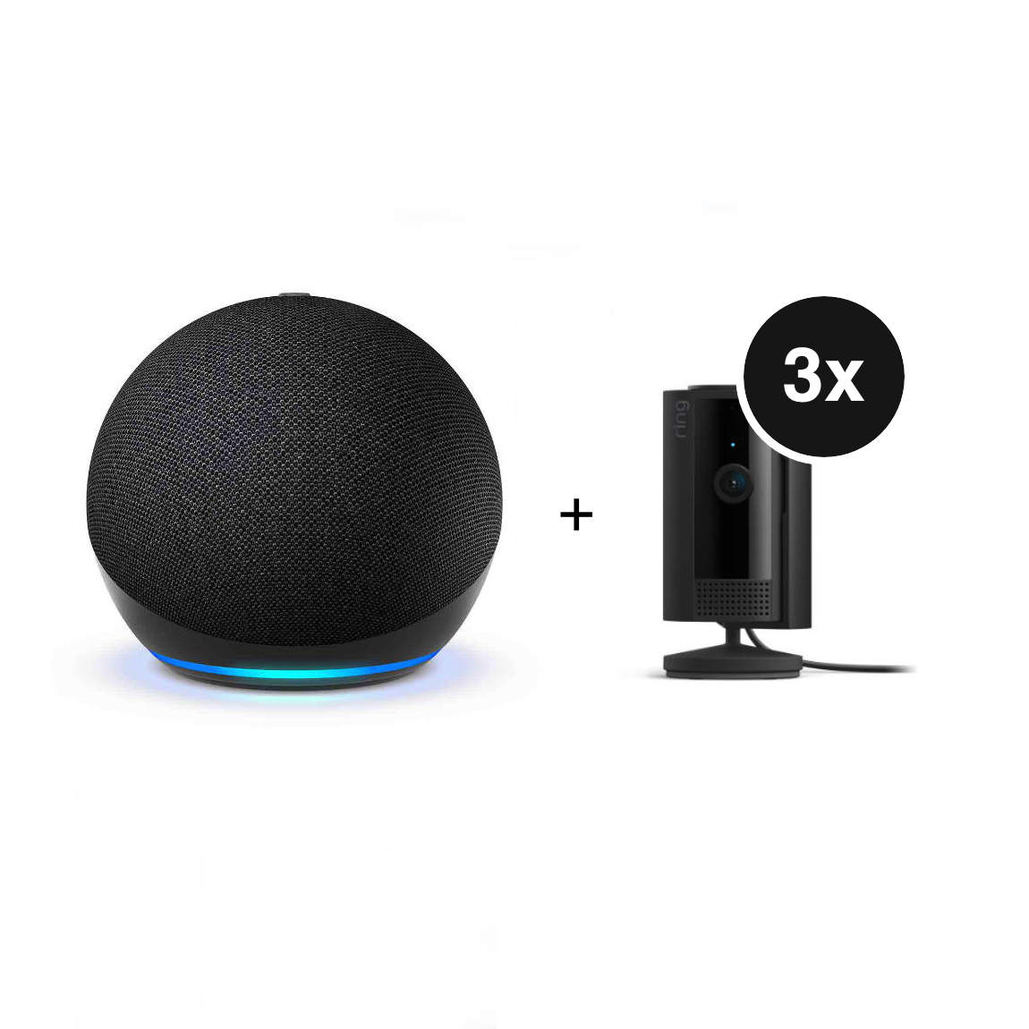 Amazon Starter Set - mit Echo Dot (5. Gen.) + 3 Ring Indoor Cam Plus 2K-Innenkamera