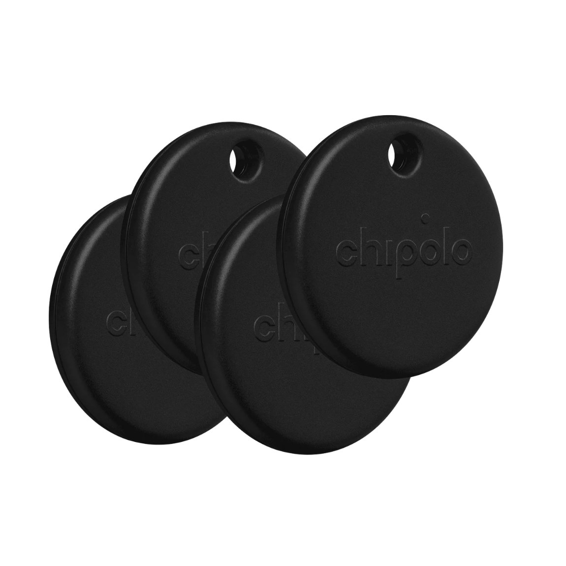 Chipolo Pop - Bluetooth-Tracker f&uuml;r Apple und Android - 4er-Set - Schwarz