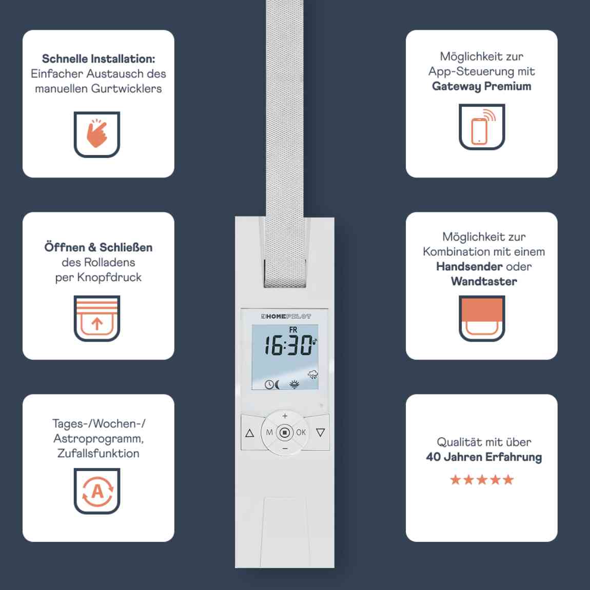 Thumbnail - HOMEPILOT Gurtwickler RolloTron premium smart 2er-Set