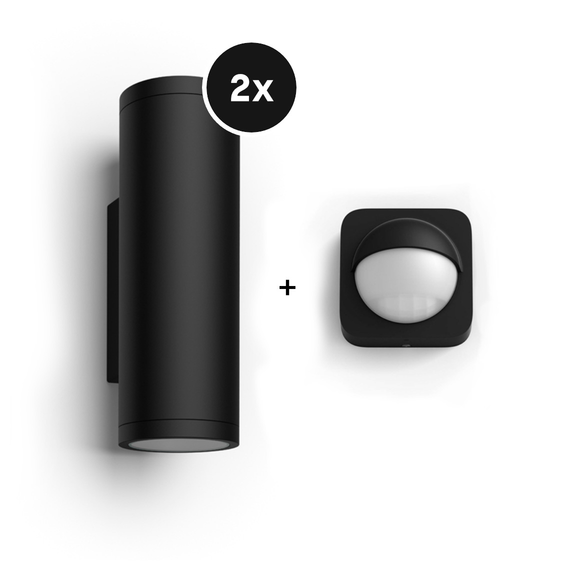Philips Hue Wandleuchte Appear 2er-Pack + Outdoor Sensor