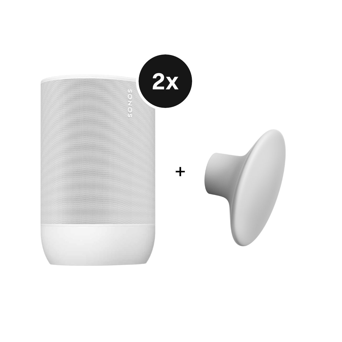 Sonos Stereo-Set - mit 2 Move 2 und Wandhalterung - Weiß - Bild 8