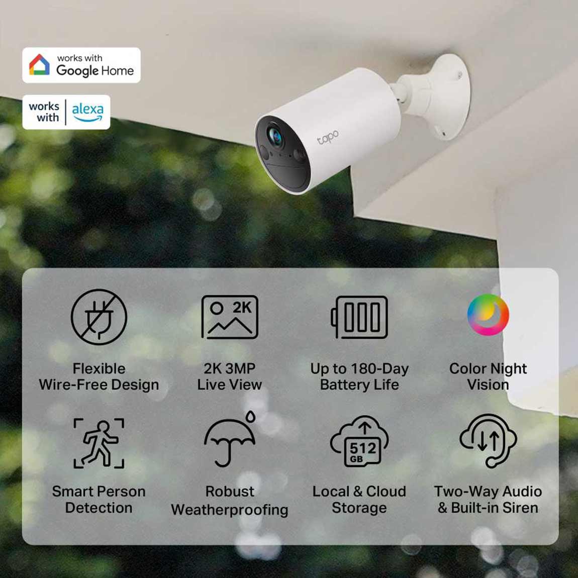 Thumbnail - TP-Link Tapo C410 - Kabellose 2K-Sicherheitskamera für den Innen- und Außenbereich - 2er-Set