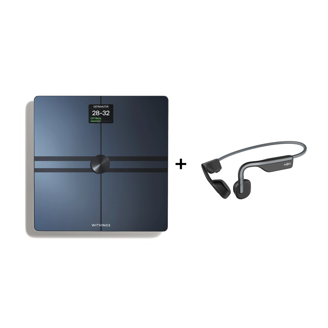 Withings Body Comp - WLAN-Personenwaage + Shokz OpenMove - Open-Ear-Kopfh&ouml;rer