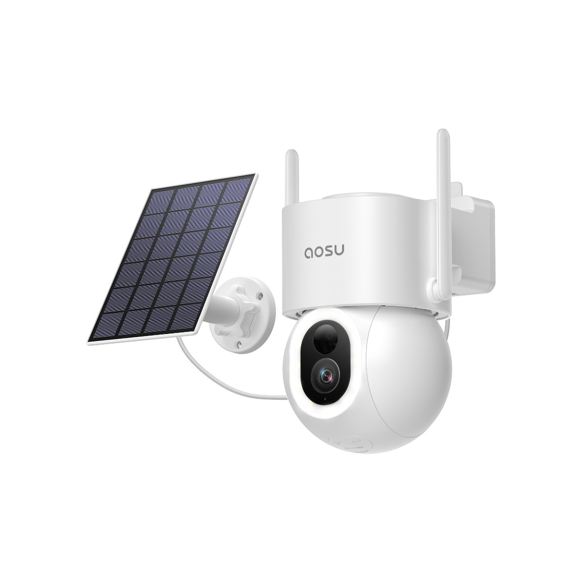 aosu Smart Security SolarCam T2 Pro - 3K-WLAN-Außenkamera mit Schwenk-/Neigefunktion - Weiß
