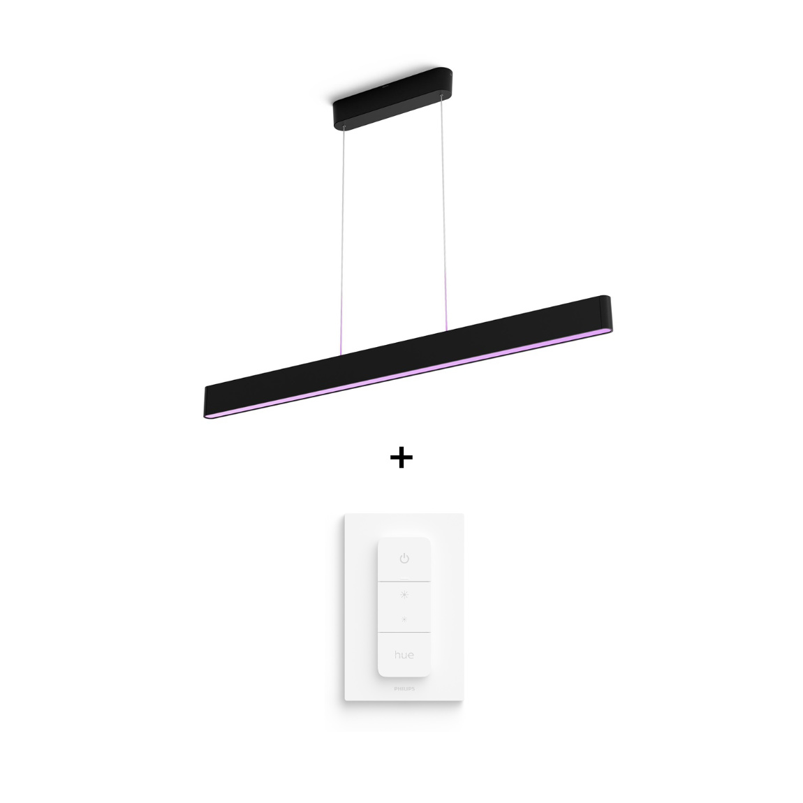 Philips Hue White & Color Ambiance Ensis Pendelleuchte 5500lm - Schwarz + gratis Dimmschalter