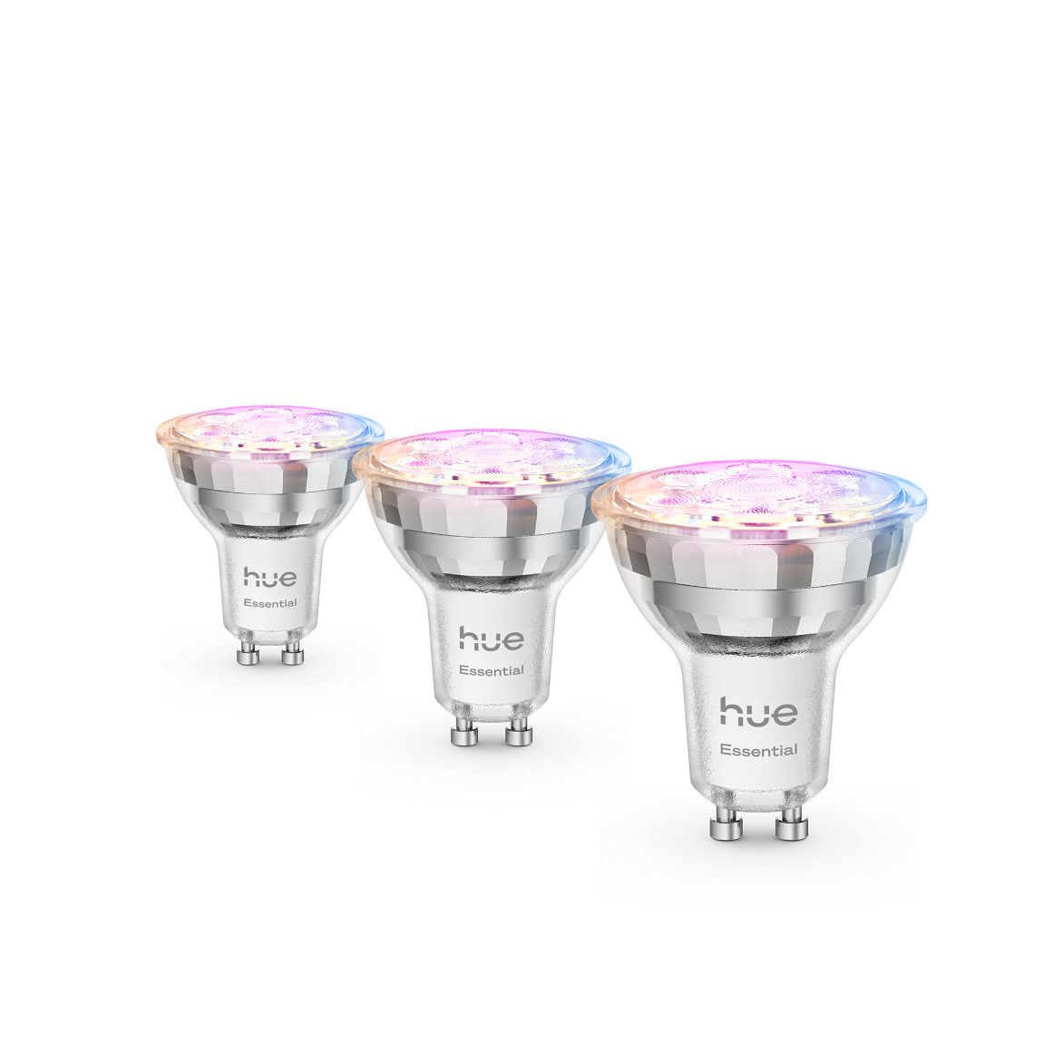 Philips Hue Essential White and Color Ambiance GU10 4,7W LED Lampe - 3er-Set - Silber