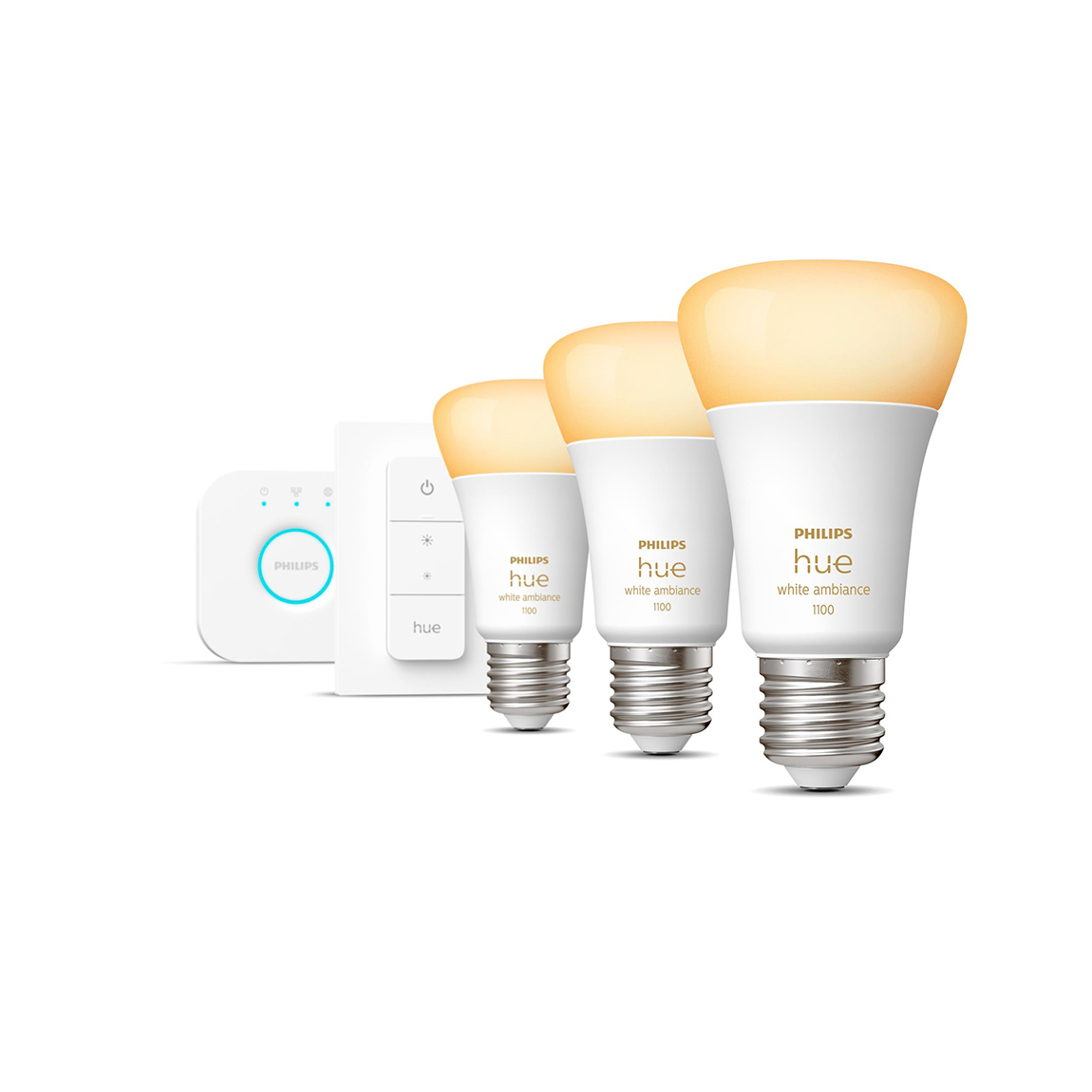 Philips Hue White Ambiance E27 1100lm Bluetooth Starter Kit + Smarte Steckdose