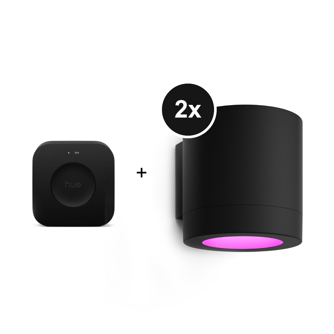 Philips Hue Starter Set - mit Bridge Pro + 2 White & Color Ambiance Muscari Wandspots