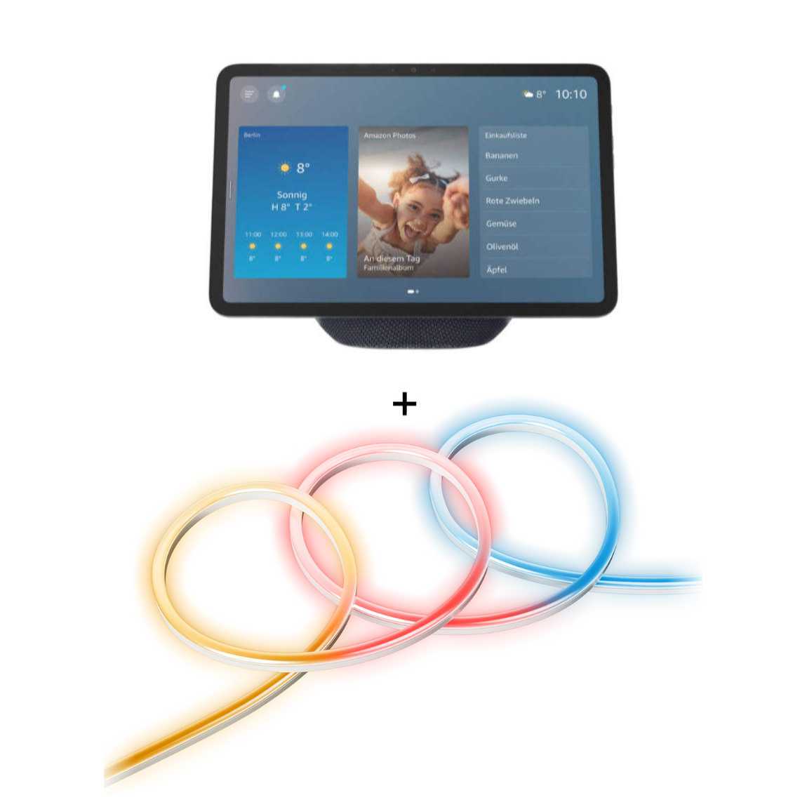 Amazon Starter Set - Echo Show 11 (Neueste Gen.) + tink Basics Matter Neon Light Strip - 3m