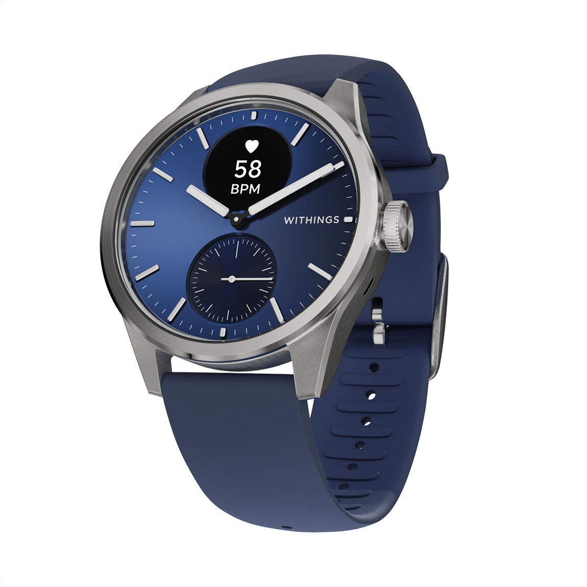 Withings Scanwatch 2 - Hybrid Smartwatch mit Überwachung der Herzgesundheit - Blau und 42 mm Blue