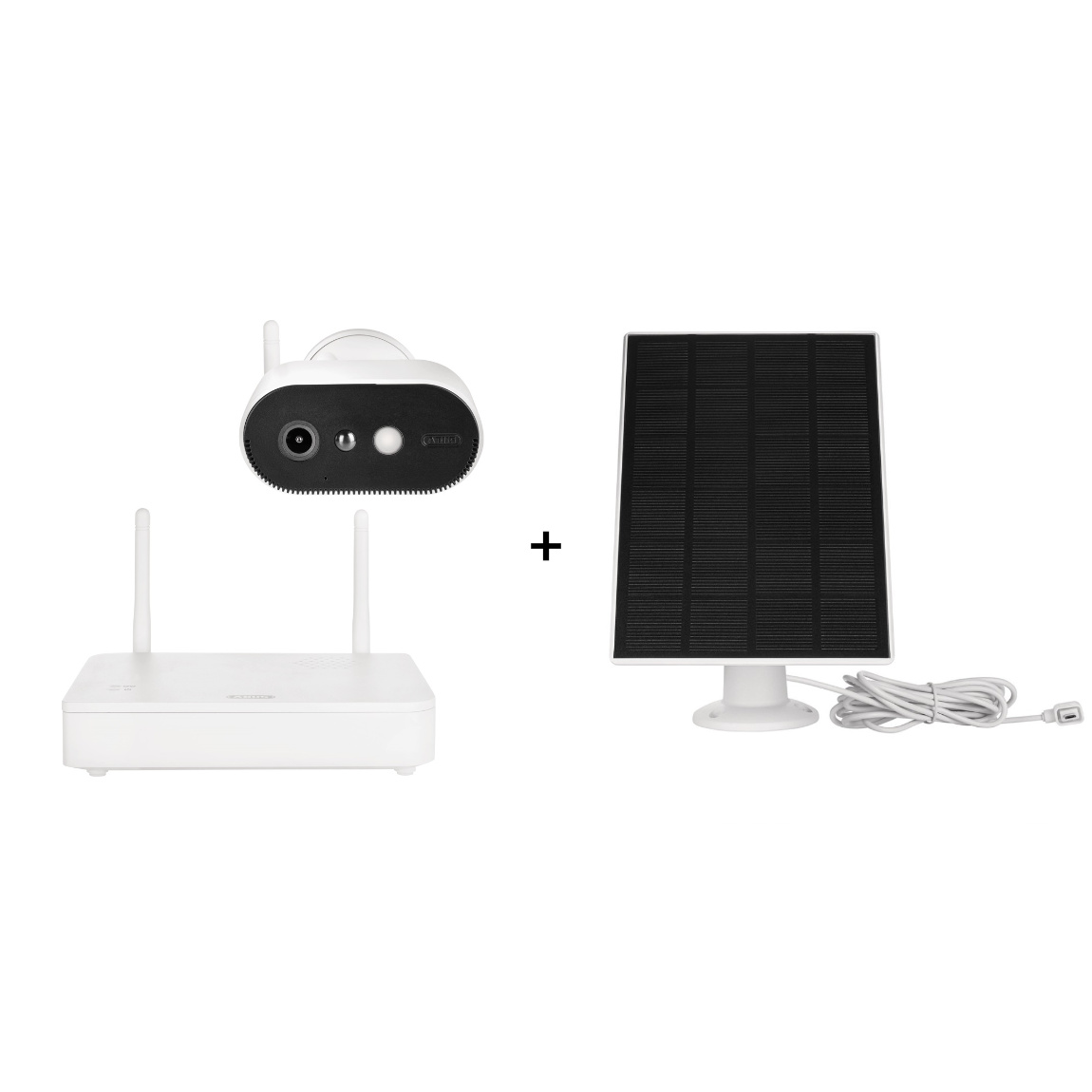 ABUS Set - mit Akku Kamera Pro, Basisstation + Solarpanel
