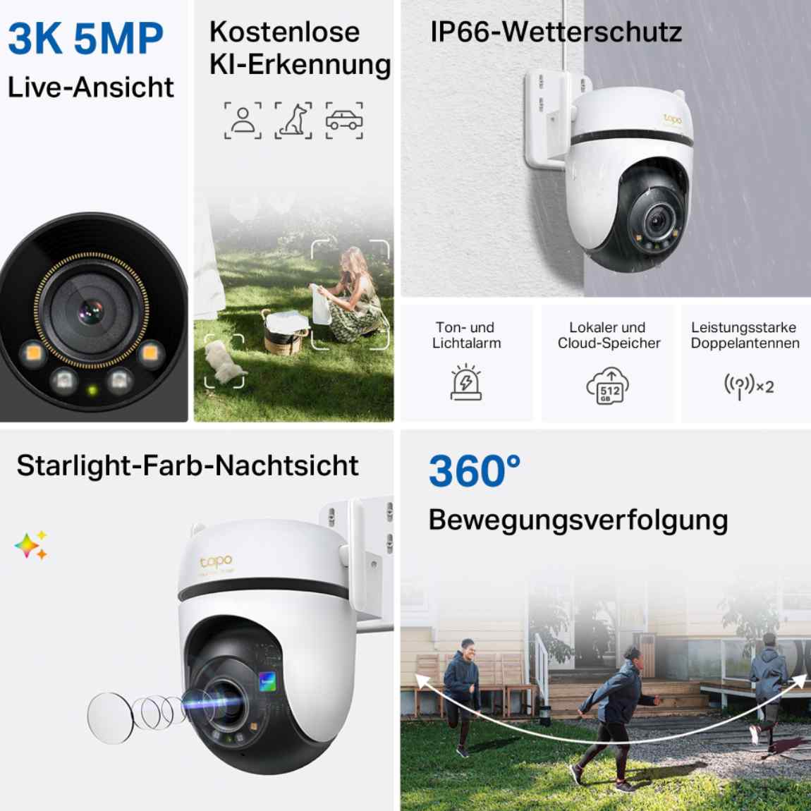 Thumbnail - TP-Link Tapo C530WS - Schwenk-Neige-Außenkamera - 2er-Set