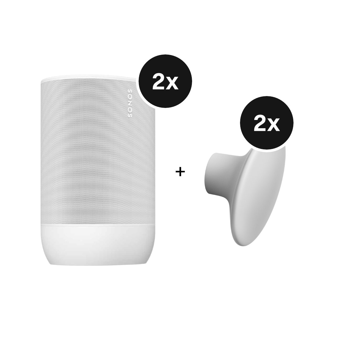 Sonos Stereo-Set - mit 2 Move 2 und Wandhalterung - Weiß - Bild 17