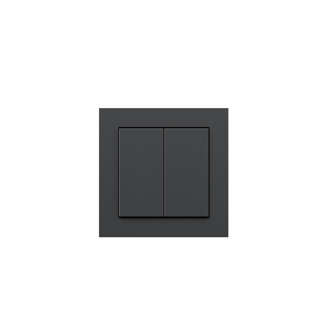 Senic Kinetic Switch Schwarz Matt, GIRA E2 Funk Lichtschalter Dimmer | Works with Hue, kabelloser ZigBee Wandschalter ohne Batterie im System 55 Format, mit zweiter Wippe