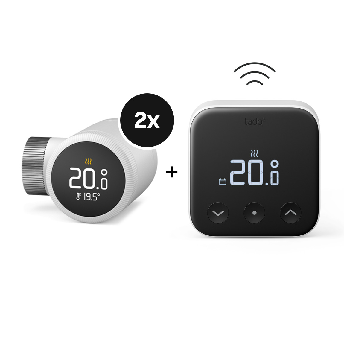 tado&deg; X Set - mit 2 Heizk&ouml;rper-Thermostaten + Funk-Temperatursensor