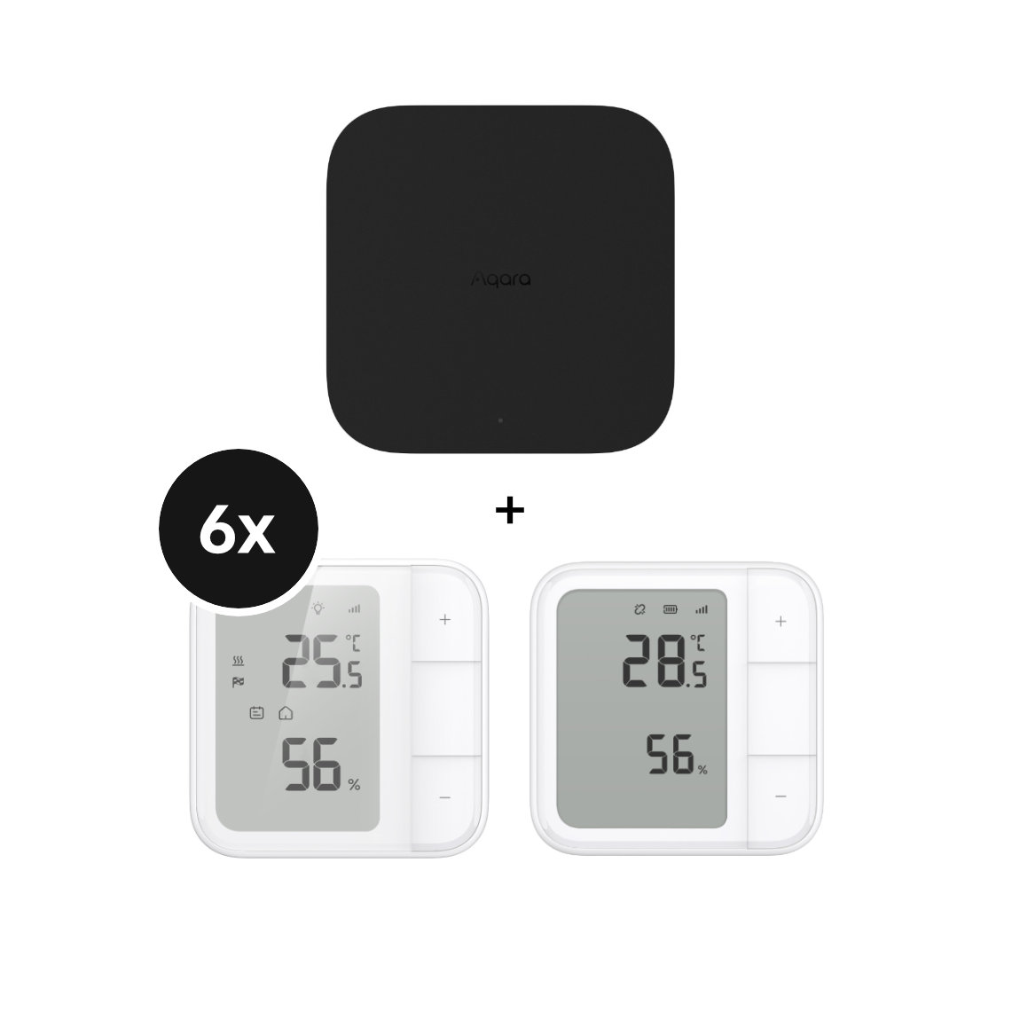 Aqara Starter Set Fu&szlig;bodenheizung - mit Hub M3 und 6 Wandthermostaten W500 + Raumthermostat W100